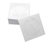 EXQIOUR Sacchetti di carta bianca da 12 cm per CD, DVD, dischi, design leggero e portatile, ideale per organizzare musica, film e DVD