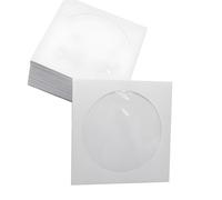 EXQIOUR Sacchetti di carta bianca da 12 cm per CD, DVD, dischi, design leggero e portatile, ideale per organizzare musica, film e DVD