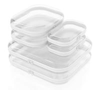Exquilnova Set di 3 sacchetti per cosmetici rigidi, con zip, per cosmetici, da viaggio, impermeabile, per trucchi trasparenti, per toilette, portapenne, organizer per cosmetici, Set da 6 pezzi