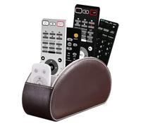 Exquilnova Supporto telecomando con 5 tasche, telecomando in pelle per TV, DVD, chiavetta 4K e telecomandi Bluray, anche come organizer da scrivania per penne, cosmetici (marrone)
