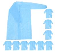 EXQUIMEUBLE 10 Camici da Laboratorio Monouso Non Tessuto Blu, Giacca Protettiva Leggera e Traspirante Bottoni, Taglia 3xl, Abbigliamento Protettivo per Laboratori e Ambienti di Lavoro