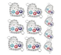 EXQUIMEUBLE 10pezzi Ciondoli Cuore Occhio Maligno Lega Per Creazioni Di Gioielli Pendenti Per Bracciali e Collane Accessori Per Artigianato Di Gioielli Simbolismo Di e Protezione