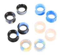 EXQUIMEUBLE 10pezzi Dilatatori Auricolari in Silicone Tunnel e Tappi Auricolari Espansori Morbidi Dilatatori Doppia Svasatura Kit per Piercing al Naso Strumenti