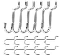 EXQUIMEUBLE 20 Pezzi Ganci Lunghi in Ferro Argento per Pannello Forato, Ganci Metallici Resistenti Buona Capacità di Carico per Organizzare Attrezzi in Famiglia e Garage