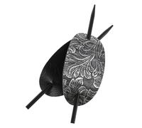 EXQUIMEUBLE 2pezzi Retro Oval Hair Clips Con Bastoncino Accessori Per Vintage Pu Morbido Per Chignon e Acconciature Eleganti