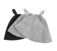 EXQUIMEUBLE 3 Pezzi cuffia per asciutti cappello da sauna finlandese protettore per sauna cuffia da sauna in feltro Cappello di sauna russo Panno in feltro Grigio