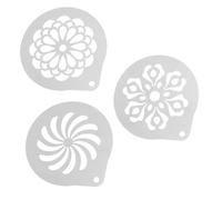 EXQUIMEUBLE 3 Pezzi Stencil in Acciaio Inossidabile per Decorazione Caffè e Cioccolata Calda, Template per Latte Art e Spruzzo Aromatico, per Pasticceria e Uso