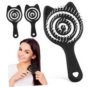 EXQUIMEUBLE 3pezzi Spazzola Districante Per Ventilata Pettine Per Bagnati Spazzole Per Spesso Per Asciugatura Phon e Massaggio Del Capelluto