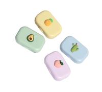 EXQUIMEUBLE 4pezzi Custodie Per Lenti Contatto Stile Frutta Porta Lenti Colorate Con Specchio e Pinzette Comode e Pratiche Per Viaggi Di Contenitori Di Piccole