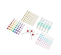 EXQUIMEUBLE 5fogli Gemme Autoadesive Per Occhi e Viso Strass Acrilici Per Decorazioni Di Make-up Art Per Feste e Cosplay Da Vari Colori e Forme