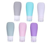 EXQUIMEUBLE 6pezzi Contenitori Cosmetici Da Viaggio Vuoti in Silicone Portatili Per Lozioni e Cosmetici Rosa Grigio Blu Lago Bianco Grigio Verde Pz Ciascuno