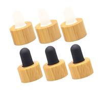 EXQUIMEUBLE 6Pezzi Essential Oil Dropper Caps Replacement Droppers For Bottles Durable And Easy To Use For Aromatherapy And DIY Crafts