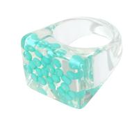 EXQUIMEUBLE Anello Dito in Resina Blu Largo, Gioiello Donna 1 Pezzo