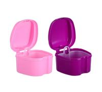 EXQUIMEUBLE Box Per Protesi Con Filtrante Tazza Di Ritegno Tazze Di Contenimento Per L'ammollo Tazza Di Pulizia Del Fermo Titolare Del Fermo Pulitore Di Ritenzione Pp