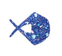 EXQUIMEUBLE Cappello da Lavoro Stampa Elefanti Design Regolabile e Riutilizzabile in Cotone Unisex per Ambienti Sanitari e Professionali