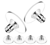 EXQUIMEUBLE Chiusure per Orecchini da Donna in Silicone Trasparente, Set da 6 Pezzi Fermagli Piatti Antiscivolo, Comodi e Leggeri, per Orecchini Forati e Uso Quotidiano