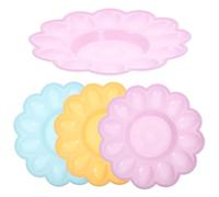 EXQUIMEUBLE Contenitore per Uova 4 Pezzi, Vassoio Portauova in Plastica, 24X24X3Cm, Forma Stabile per Uova, per Conservazione in Cucina, Colore Casuale