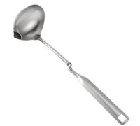 EXQUIMEUBLE Cucchiaio Filtro Antigrasso in Acciaio Inossidabile Design Isolante Olio per Cucina, Cucchiaio Separatore Olio e Zuppa, Manico lungo Argento