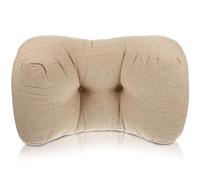 EXQUIMEUBLE Cuscino Lombare di Supporto la Vita in Cotone Beige, Cuscino per Schienale Sedia da Ufficio e Auto, Imbottitura Media Durezza per Sollievo Lombare e Uso Interno ed Esterno