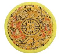 EXQUIMEUBLE Cuscino per Ciotola Sonora Buddista Giallo, Fodera Cucita a Mano, Portatile e Semplice, Accessorio per Meditazione e Cerimonie Spirituali