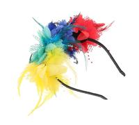 EXQUIMEUBLE Feather Flower Head Abraio Floral Affastor Crown Womens Head Abch Per Halloween Tea Party Masquerade and Wedding