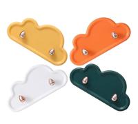 EXQUIMEUBLE Ganci da Muro a Forma di Nuvola 4 Pezzi in Plastica Autoadesivi per Bagno e Soggiorno, Pratici e Salvaspazio per Asciugamani e Chiavi
