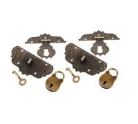EXQUIMEUBLE Mini Lucchetti Antichi Serrature Decorative Resistenti in Lega di Zinco 2 Set a Forma di Testa D'orso Vintage Retro per Scatole di Gioielli e Valigie