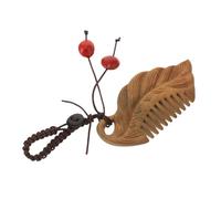 EXQUIMEUBLE Pettine Massaggiatore Mini Legno Di Sandalo Accessorio Unico Per Parrucchieri Portatile e Aromatico Per Massaggio Del Capelluto e Decorazione Chiavi