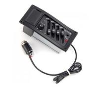 EXQUIMEUBLE Pickup Preamplificatore Piezo per Chitarra Acustica con Equalizzatore Bande e Controllo Volume Montaggio Sotto Sella Indicatore Batteria Bassa Collegamento Jack per Amplificare