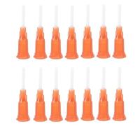 EXQUIMEUBLE Punta Erogatrice Riutilizzabile 15g Ambra in Pp, Ago per Siringa Dosaggio Colla Adesiva, Set 50 Pezzi per Dispenser Manuale e Automatico, Accessori Laboratorio Industriale