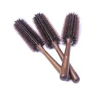 EXQUIMEUBLE Spazzola Per Con Setole Naturali e Nylon Pettine Arricciacapelli Rotondo Con Manico in Legno Per Asciugatura e Styling Adatto Lunghi o Corti