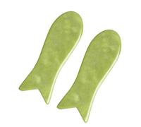 EXQUIMEUBLE Tavola Di Gua Sha 2 Pezzi in Pietra Verde Per Massaggio Viso, Collo e Corpo, Strumento Per Terapia Dello Scraping e Recupero Muscolare, Riattiva La Circolazione e Riduce Gonfiore