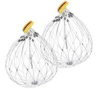 EXQUIMEUBLE Trappola per Granchi Argento in Filo d'Acciaio Apertura Automatica, Rete Resistente 2 Pezzi Colore Casuale per Pesca Efficiente in Mare e Fiumi