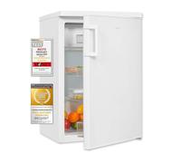 Exquisit Frigorifero KS16-4-H-010E bianco | capacità utile 120 l | 4 congelatori | fermata della porta sostituibile | luce LED | scomparto per verdure | ripiani in vetro e ripiani porta | raffreddamento e congelamento, bianco