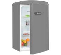 Exquisit Frigorifero retrò, 122 litri, senza congelatore, classe energetica E, luce LED, RKS120-V-H-160E, grigio