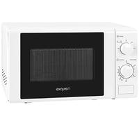 Exquisit® Microonde, 20 l, 700 W, 5 livelli di potenza, colore bianco, finitura interna verniciata, avvio rapido, scongelamento, piatto 25,5 cm, apertura pulsante, misure 25,8 x 43,9 x 32,3 cm.