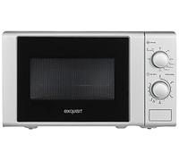 Exquisit® Microonde 700 W, griglia da 1000 W, 20 litri, piatto girevole da 25,5 cm, design moderno, finitura interna verniciata, 5 livelli, facile da usare, colore argento, dimensioni 25,8 x 43,9 x