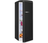 Exquisit RKS325-V-H-161E - Frigorifero retrò, senza congelatore, 229 litri, grande, 5 ripiani, scomparto per verdure, controllo della temperatura, colore nero opaco