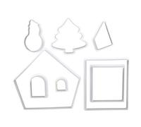 Exquisit - Set di 8 stampi natalizi per la casa, set di mini stampini in plastica, per decorazioni fai da te, per la cucina e il caffè