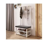 Exquisite Clothes Rail Rack Shoe Bench Coat Stand Rack Hanger Coat Rack Coat Rack Shoe Bench Entryway Storage Bench 4-In-1 Design With Hanging Hooks Industrial Accent Furniture With Stable Metal Fra