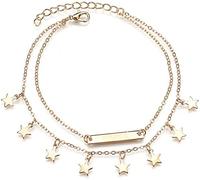 Exquisite Double-Layer Foot Chain Five-Pointed Star Pendant Anklet Accessories For Women Nice processing