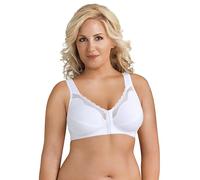 Exquisite Form 5100531 Women's Fully Wireless Cotton Back & Posture Support Bra with Front Closure & Lace White