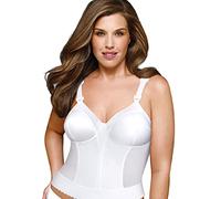 Exquisite Form 5107532 - Reggiseno totalmente senza ferretto, a bustino, per schiena e postura, dimagrante, con chiusura posteriore, bianco, 44C