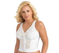 Exquisite Form, 5107565, Reggiseno Senza Ferretto, a Bustino, per Schiena e Postura, Completamente Dimagrante, con Chiusura Frontale e Pizzo, Bianco, 7DD