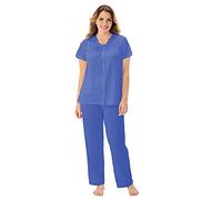Exquisite Form Vanity Fair Coloratura - Pigiama da Donna a Maniche Corte, in Nylon, Blu roccioso, XL Plus