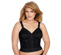 Exquisite Form Womens Fully Women's Front Close Longline Posture #5107530 Bra, Black, 44D US