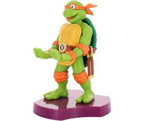 Exquisite Gaming: Holdems: TMNT - Michaelangelo - Auricolare e supporto per telefono, Cable Guys, mini oggetti da collezione con un twist, figura delle Tartarughe Ninja
