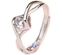 Exquisite Silver Gem Birthstone Bride Princess Wedding Engagement Ring Female Silver Color Nice processing