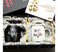 exreizst Mr Right e Mrs Always Right coppie tazze da caffè tazze da caffè in ceramica regalo nozze per coppia anniversario, fidanzamento, sposa sposo coppie regali anniversario per coppia