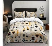 EXSANLIEAY Stile BohéMien Copripiumino Geometria Astratta Copripiumini Reversibile - Matrimoniale 3 Pezzi in Microfibra, Comprendente 1 Copripiumino 200x200 cm + 2 Federe 50x80 cm